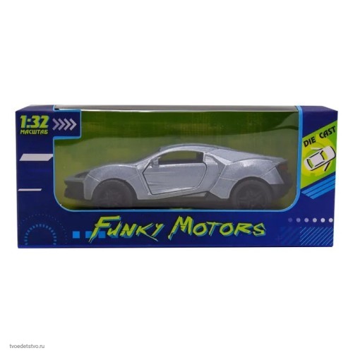 Серебристая инерционная машинка die-cast Funky toys