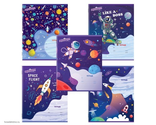 Тетрадь 12 л. ЮНЛАНДИЯ, клетка, обложка картон, 