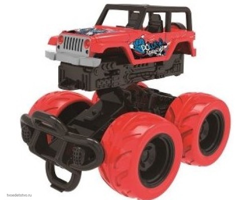 Машинка 12,5 с краш-эффектом, пул-бэк, красная,  Funky toys 60006