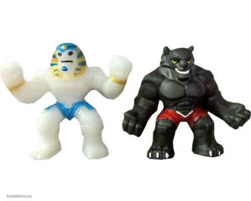 Фигурки-тянучки Elastikorps fighters Фараон и Черная Пантера, светится в темноте 1/8