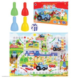 Игра-ходилка настольная детская СИНИЙ ТРАКТОР