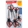Ножницы BRAUBERG SOFT GRIP НАБОР 5 штук (140, 170, 190, 220, 240 мм), эргономичные черно-красные ручки, ВЫГОДНАЯ УПАКОВКА, 238410