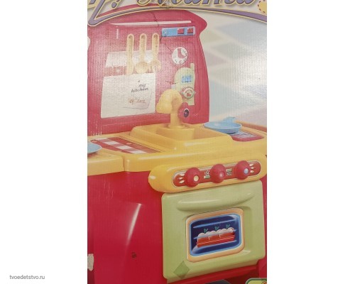 Кухня детская, 24 предмета, кухонная стойка,духовка,раковина,плита,телефон,посуда, 56,5х39х20,5 см.