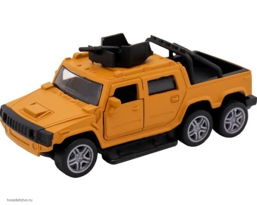 Оранжевая инерционная машинка Внедорожник die-cast,1:32, открывающиеся двери 1/144