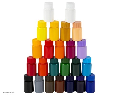 Гуашь художественная НАБОР 24 цвета по 22 мл, с гуммиарабиком, BRAUBERG ART DEBUT, 192355