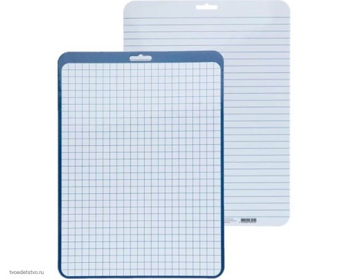 Доска маркерная A4 двусторонняя: клетка/линейка Д4_01 синяя 4235661