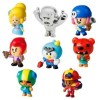 Набор коллекционных фигурок Brawl Stars, 8 шт. в коробке, 2 редких героя: Леон и Мэг, 1/6
