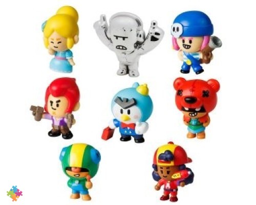 Набор коллекционных фигурок Brawl Stars, 8 шт. в коробке, 2 редких героя: Леон и Мэг, 1/6