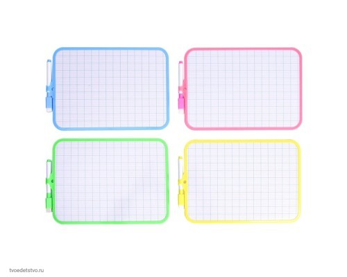 Доска двухсторонняя 26х18,5см, картонная с маркером, цвета МИКС 597117