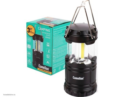 Фонарь туристический CAMELION 3Вт LED, питание 3xAAА (не в комплекте), контейнер и магнит, LED5632