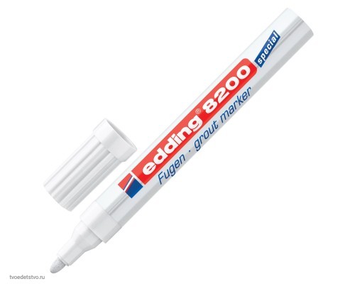 Маркер для затирки плиточных швов EDDING, БЕЛЫЙ, 2-4 мм, запасные наконечники, E-8200/49