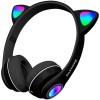 Наушники беспроводные игровые накладные, с ушками, светящиеся, черные DASWERK (ДАСВЕРК) VZV-23M, 513800