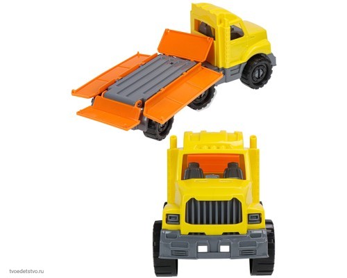 Машинка-тягач с прицепом БИЗОН Строительный, (29х10,3х9,5)
