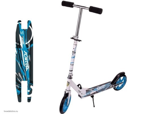 Самокат Fortuna колёса 200мм бело-голубой Т59974 NAVIGATOR
